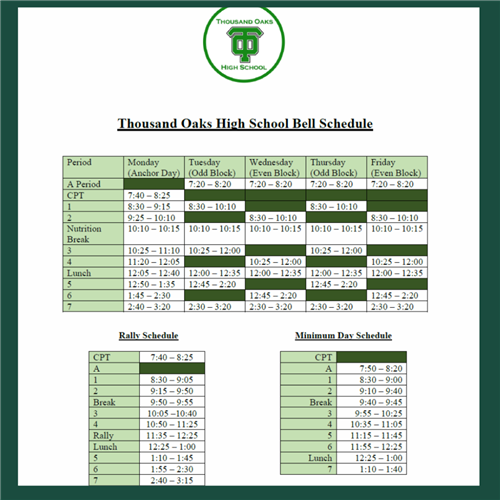 2024-2025 Bell Schedule